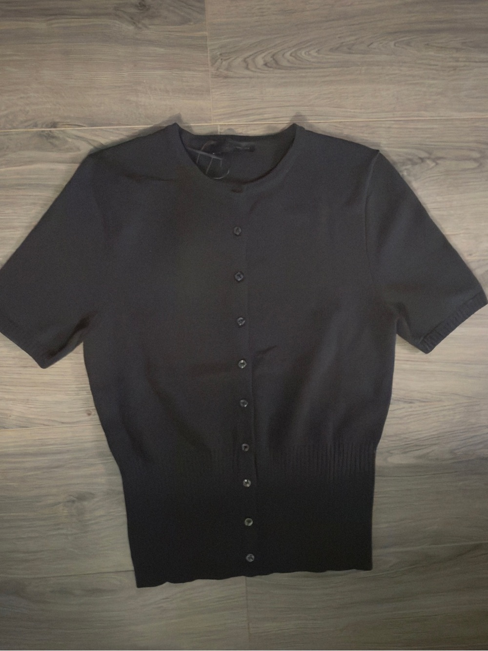 Zara Black Short-Sleeve Button shirt sleeve Cardigan NWT